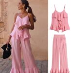 ZARA set elegant dy pjesësh në ngjyrë rozë