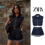 Zara Denim Two-Piece Set